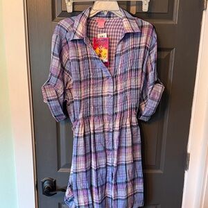 She's Cool Purple and White Checkered Top